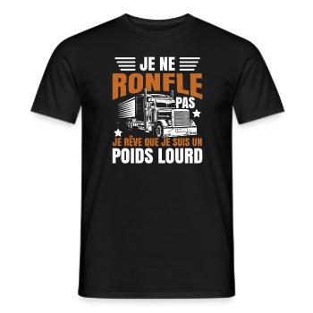 Drôle Poids Lourd - T-shirt homme - noir - Devant - AI Model Male 178 light (178cm)