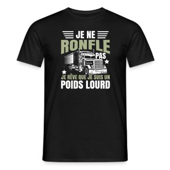 Humoristique Poids Lourd - T-shirt homme - noir - Devant - AI Model Male 178 light (178cm)