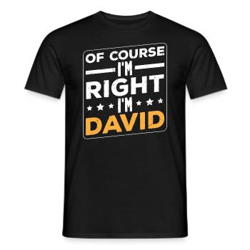 Ich bin David - Männer T-Shirt - Schwarz - Vorne - AI Model Male 178 light (178cm)