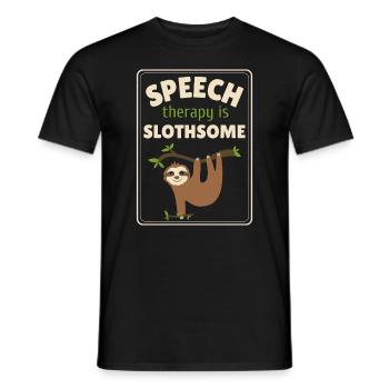 Logopädie Faultier Sprachpathologie SLP - Männer T-Shirt - Schwarz - Vorne - AI Model Male 178 light (178cm)