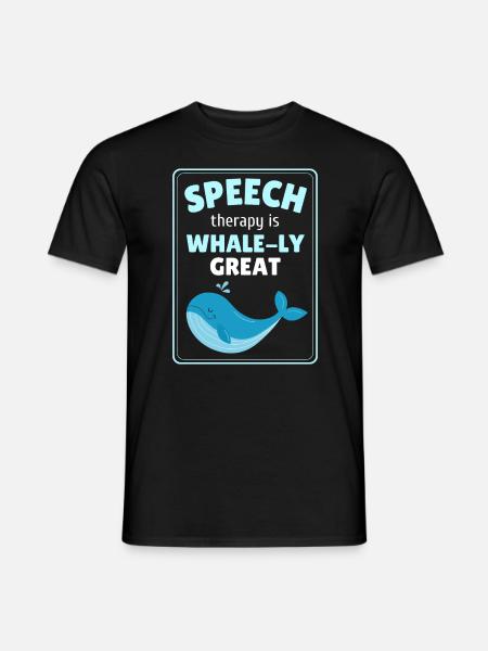 Logopädie Wal Sprachpathologie SLP - Männer T-Shirt - Schwarz