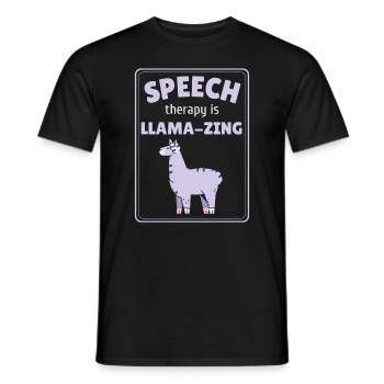 Speech Therapy Is Llamazing SLP - Men's T-Shirt - black - Front - AI Model Male 178 light (178cm)