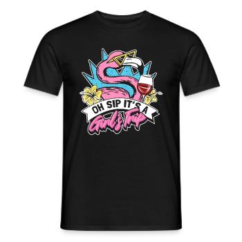 Oh sirotez que c’est un voyage entre filles - T-shirt homme - noir - Devant - AI Model Male 178 light (178cm)