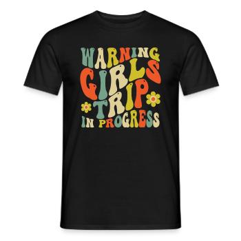 Warnung Mädchen Trip Im Gange Groovy - Männer T-Shirt - Schwarz - Vorne - AI Model Male 178 light (178cm)