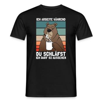 Bär Nachtschicht Schichtarbeiter Schichtarbeit - Männer T-Shirt - Schwarz - Vorne - AI Model Male 178 light (178cm)