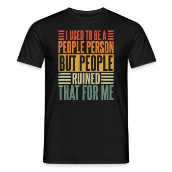 Retro Introvertiert Früher war ich ein geselliger Mensch - Männer T-Shirt - Schwarz - Vorne - AI Model Male 178 light (178cm)