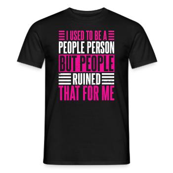 Früher war ich ein geselliger Mensch Frauen - Männer T-Shirt - Schwarz - Vorne - AI Model Male 178 light (178cm)