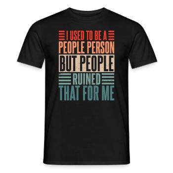 Früher war ich ein geselliger Mensch Retro Antisozial - Männer T-Shirt - Schwarz - Vorne - AI Model Male 178 light (178cm)