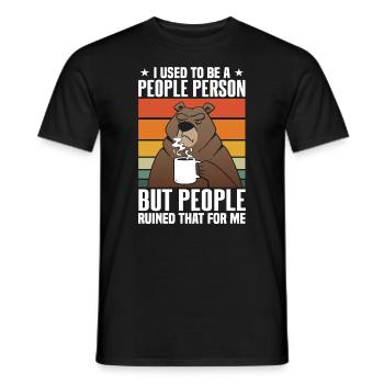 Retro Bear People Person - Men's T-Shirt - black - Front - AI Model Male 178 light (178cm)