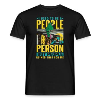 Vogel Früher war ich ein geselliger Mensch Antisozial - Männer T-Shirt - Schwarz - Vorne - AI Model Male 178 light (178cm)