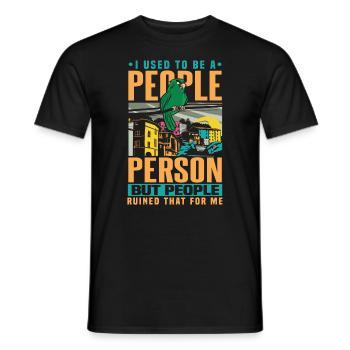 J’avais l’habitude d’être une personne introvertie pervertie - T-shirt homme - noir - Devant - AI Model Male 178 light (178cm)
