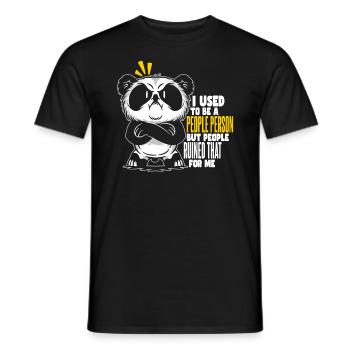 Panda Asozial Früher war ich ein geselliger Mensch - Männer T-Shirt - Schwarz - Vorne - AI Model Male 178 light (178cm)
