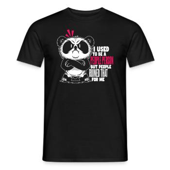 I Used To Be A People Person Introvert Panda - Men's T-Shirt - black - Front - AI Model Male 178 light (178cm)