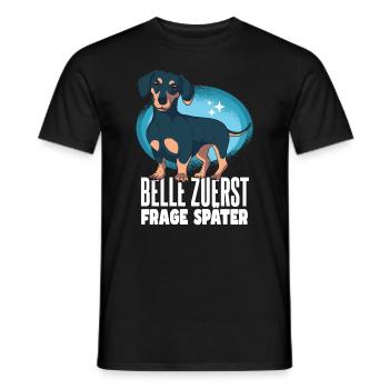 Lustiger Dackel Spruch - Männer T-Shirt - Schwarz - Vorne - AI Model Male 178 light (178cm)