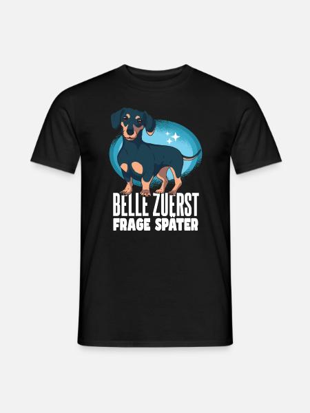 Lustiger Dackel Spruch - Männer T-Shirt - Schwarz