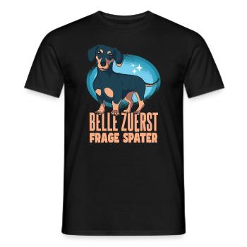 Dachshund Dackel Rauhaardackel Haustier - Männer T-Shirt - Schwarz - Vorne - AI Model Male 178 light (178cm)