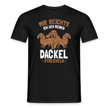 Ich Gehe Meinen Dackel Streicheln - Männer T-Shirt - Schwarz - Vorne - AI Model Male 178 light (178cm)