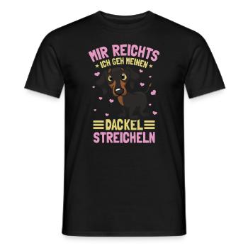 Ich Gehe Meinen Dackel Streicheln - Männer T-Shirt - Schwarz - Vorne - AI Model Male 178 light (178cm)