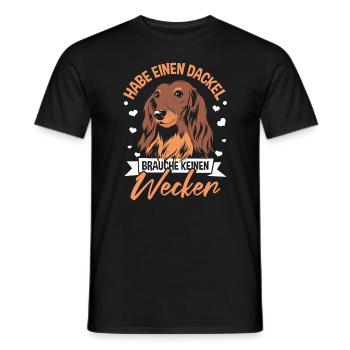 Lustiger Dackel Spruch - Männer T-Shirt - Schwarz - Vorne - AI Model Male 178 light (178cm)