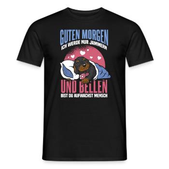 Lustiger Dackel Dachshund Rauhaardackel Hund - Männer T-Shirt - Schwarz - Vorne - AI Model Male 178 light (178cm)