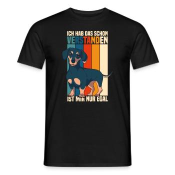 Lustige Dackel Sprüche Dachshund Geschenk - Männer T-Shirt - Schwarz - Vorne - AI Model Male 178 light (178cm)