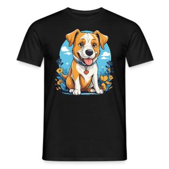 Cute Dog - Men's T-Shirt - black - Front - AI Model Male 178 light (178cm)