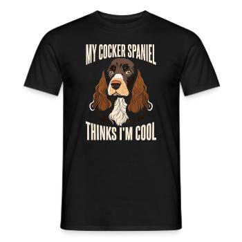 Mein Cocker Spaniel findet mich cool - Männer T-Shirt - Schwarz - Vorne - AI Model Male 178 light (178cm)
