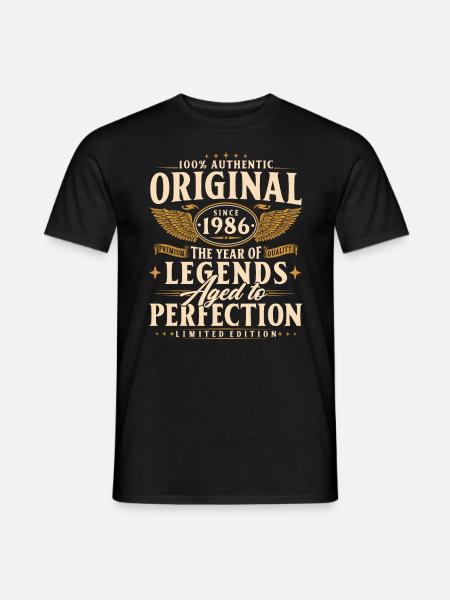 Original 1986 Jahrgang geboren Geburtstag Geschenk - Männer T-Shirt - Schwarz