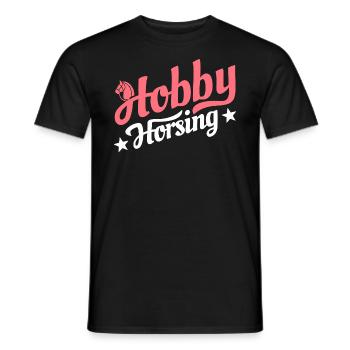 Hobby Horsing - Hobby Cheval - Equitation - Cadeau - T-shirt homme - noir - Devant - AI Model Male 178 light (178cm)