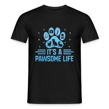 It's A Pawsome Life Verterinarian Animal Lover - Men's T-Shirt - black - Front - AI Model Male 178 light (178cm)