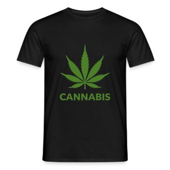 Cannabis Hemp Leaf Statement Green Look - Men's T-Shirt - black - Front - AI Model Male 178 light (178cm)