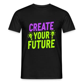 Créez votre future ampoule - T-shirt homme - noir - Devant - AI Model Male 178 light (178cm)