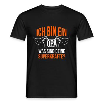 Ich bin ein Opa. Was sind deine Superkräfte? - Männer T-Shirt - Schwarz - Vorne - AI Model Male 178 light (178cm)