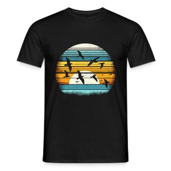 Vintage Birdwatching Bird Birder Oiseaux Birdwatcher - T-shirt homme - noir - Devant - AI Model Male 178 light (178cm)