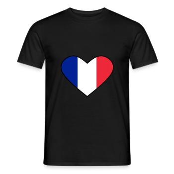 coeur de la france - T-shirt homme - noir - Devant - AI Model Male 178 light (178cm)