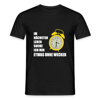 etwas ohne Wecker - Männer T-Shirt - Schwarz - Vorne - AI Model Male 178 light (178cm)