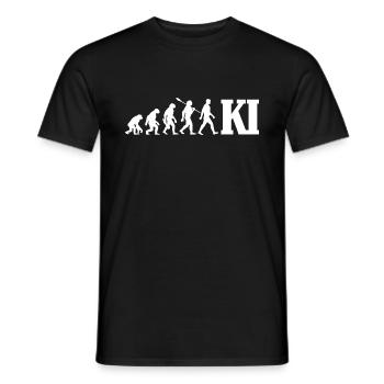 Evolution - Künstliche Intelligenz - KI - Männer T-Shirt - Schwarz - Vorne - AI Model Male 178 light (178cm)