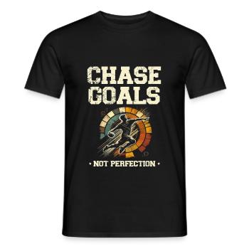 Chase Goals Not Perfection Handball Sports Athlete - Men's T-Shirt - black - Front - AI Model Male 178 light (178cm)