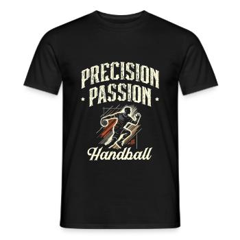 Precision Passion Handball Sports Athlete - Men's T-Shirt - black - Front - AI Model Male 178 light (178cm)