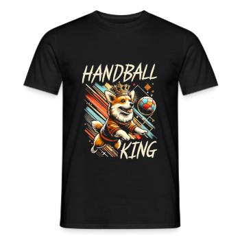 Handball König Sportsportler - Männer T-Shirt - Schwarz - Vorne - AI Model Male 178 light (178cm)