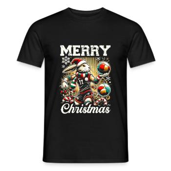 Joyeux Noël Handball Sports Athlète - T-shirt homme - noir - Devant - AI Model Male 178 light (178cm)