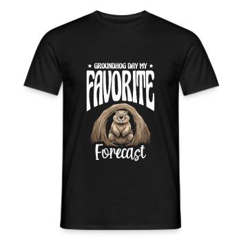 Groundhog Day My Favorite Forecast Cute Animal - Men's T-Shirt - black - Front - AI Model Male 178 light (178cm)