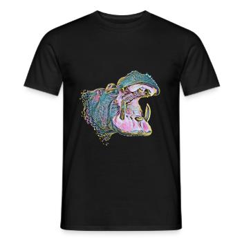 Nilpferd - Männer T-Shirt - Schwarz - Vorne - AI Model Male 178 light (178cm)