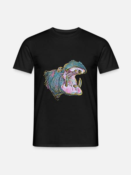 hippo - Men's T-Shirt - black