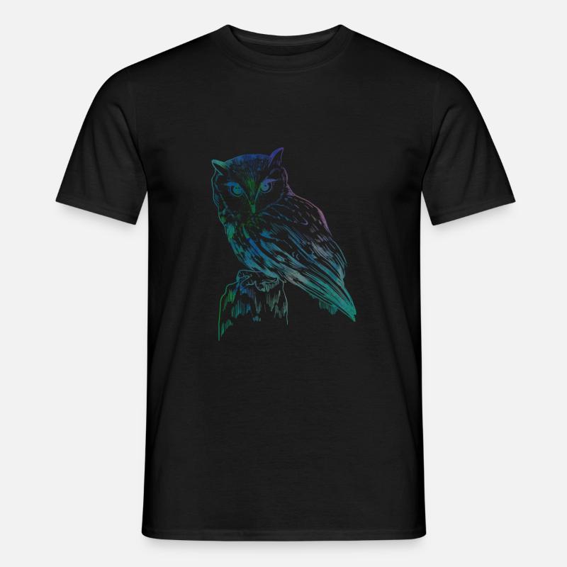 Eule - Männer T-Shirt - Schwarz