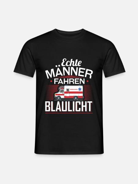 Echte Männer Fahren Blaulicht Sohn Papa - Männer T-Shirt - Schwarz