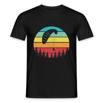Retro Graphic Paragliding Paraglider Parachute Sky - Männer T-Shirt - Schwarz - Vorne - AI Model Male 178 light (178cm)