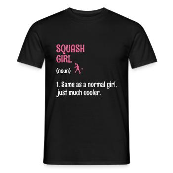 Squash Girl Squash Tennis Player Raquetball Sports - Men's T-Shirt - black - Front - AI Model Male 178 light (178cm)