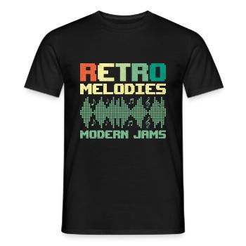 Chiptune Music Lover Groove to the Bleeps and Bloo - Men's T-Shirt - black - Front - AI Model Male 178 light (178cm)