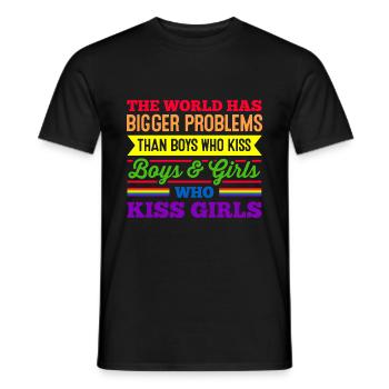 The World Has Bigger Problems Than Boys Who Kiss B - Männer T-Shirt - Schwarz - Vorne - AI Model Male 178 light (178cm)